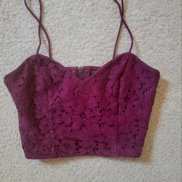 Top shop maroon crop top size 2 - Picture 1 of 3